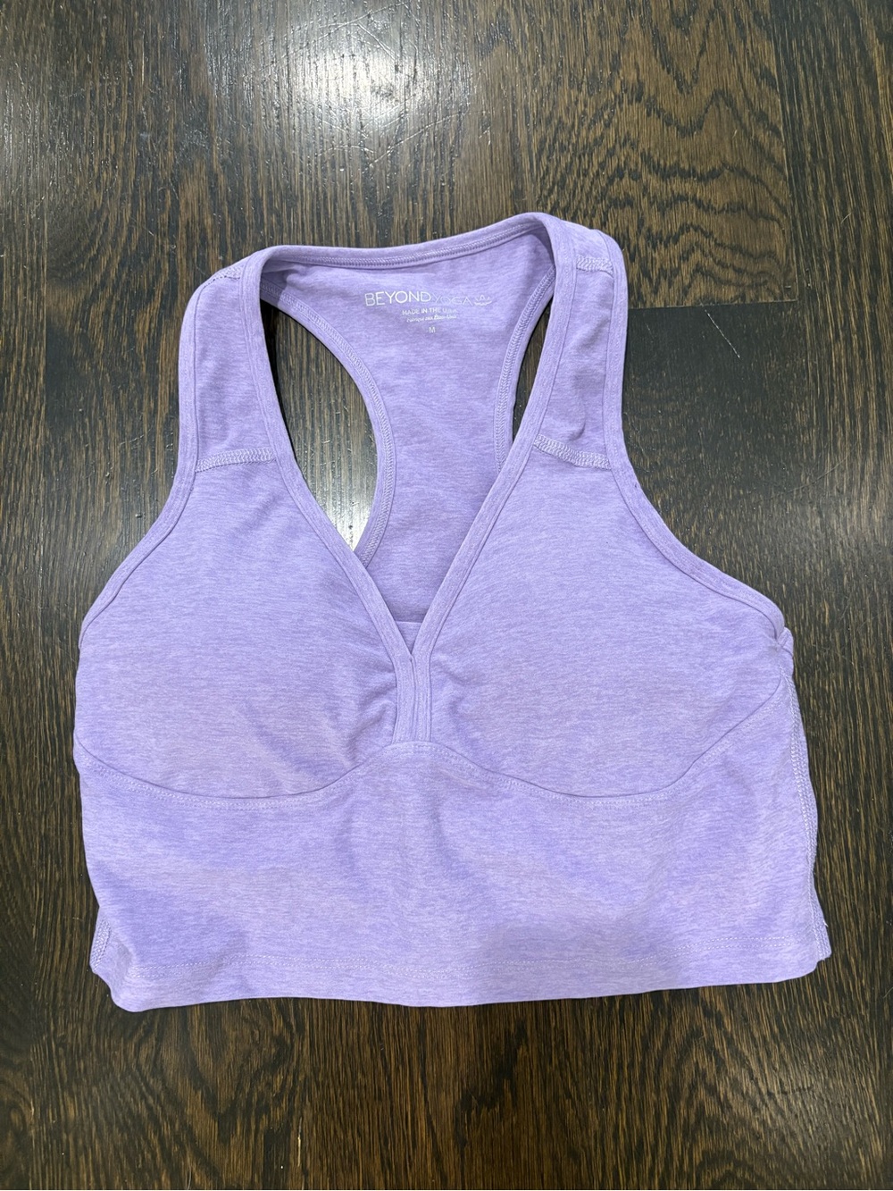 Beyond Yoga Lavender V-Neck Racerback Crop Top